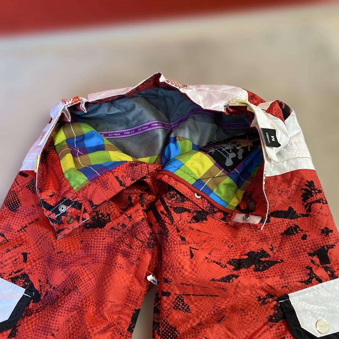 FABLICRICE スキーウェア スノボウェア 上下 白✖️赤 Mサイズ