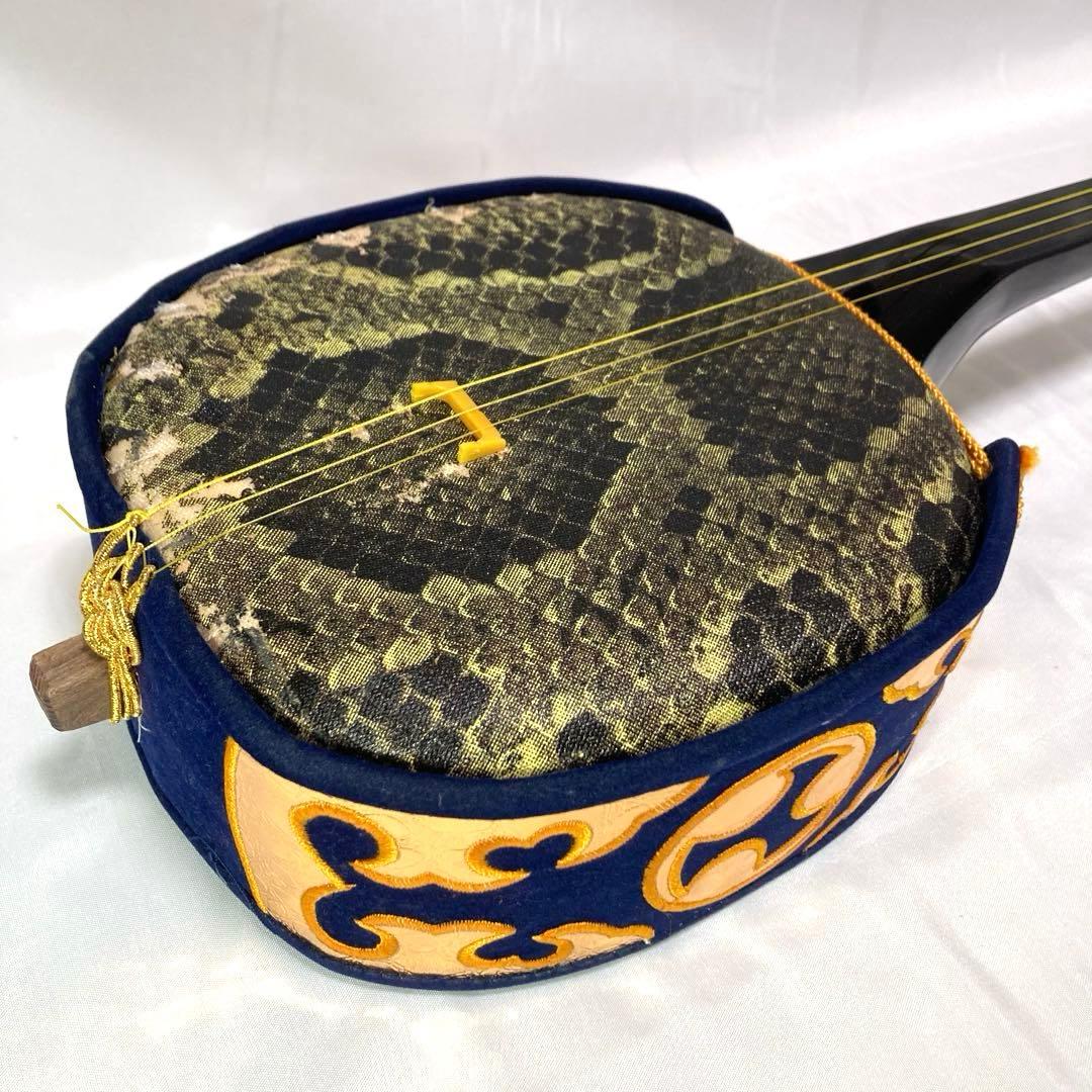 三線 沖縄 初心者 人工皮 蛇革 蛇皮 ハードケース 付属品 和楽器