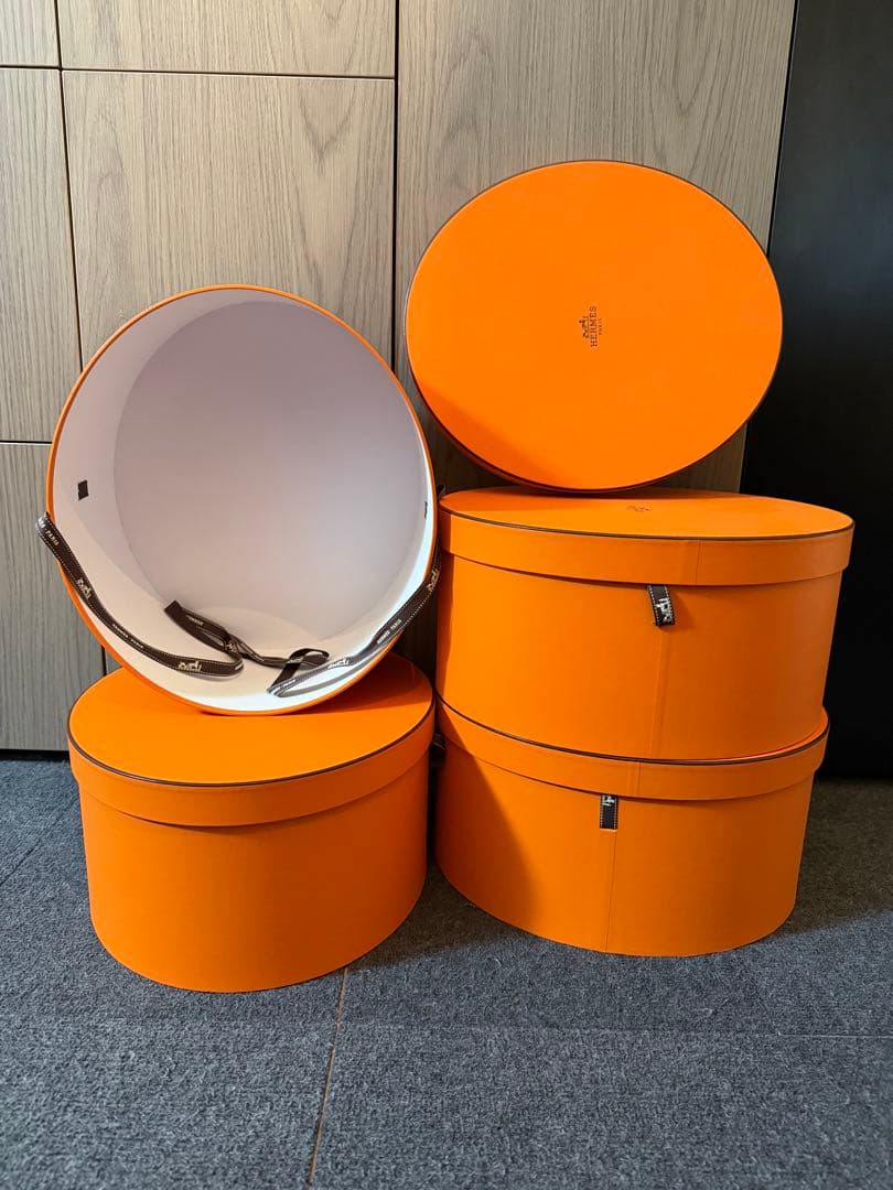 HERMES 帽子用　ギフトボックス　楕円形 空箱 エルメス 箱 4個セット