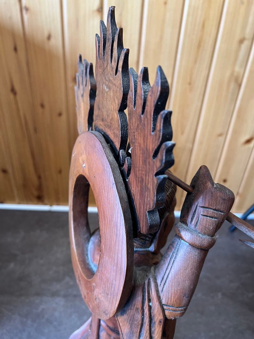 【毘沙門天/木彫り】神様 置物 縁起物 彫刻 希少