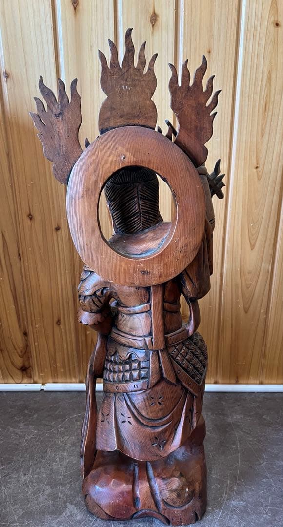 【毘沙門天/木彫り】神様 置物 縁起物 彫刻 希少