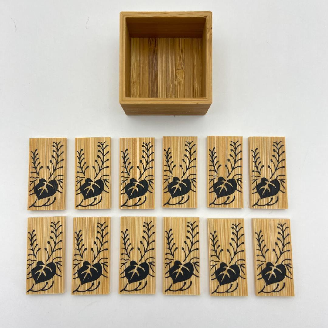 十種香札 白竹　木箱入　茶道具　七事式　花月　茶事　伝統工芸品