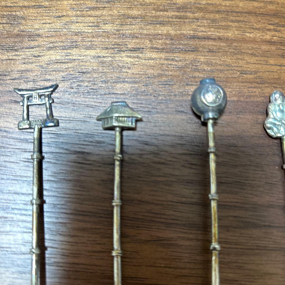 純銀　日本の伝統モチーフ スプーン 6本セット