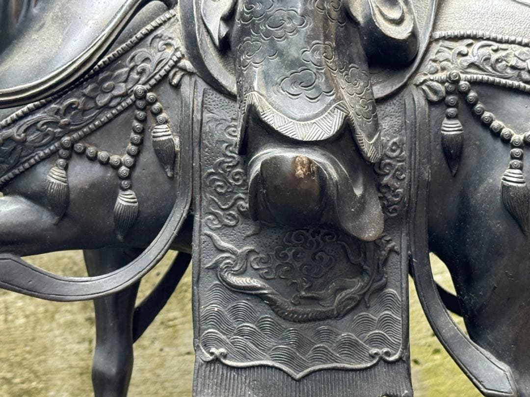 ‼️最後の値段‼️リサイクルFORT必見‼️4/14⑨‼️唐人乗り支那馬図‼️銅製香炉‼️