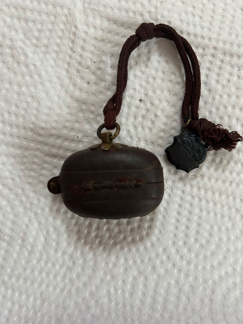 携帯用発火具 江戸時代 火縄銃 根付 方位磁針付き アンティーク 骨董