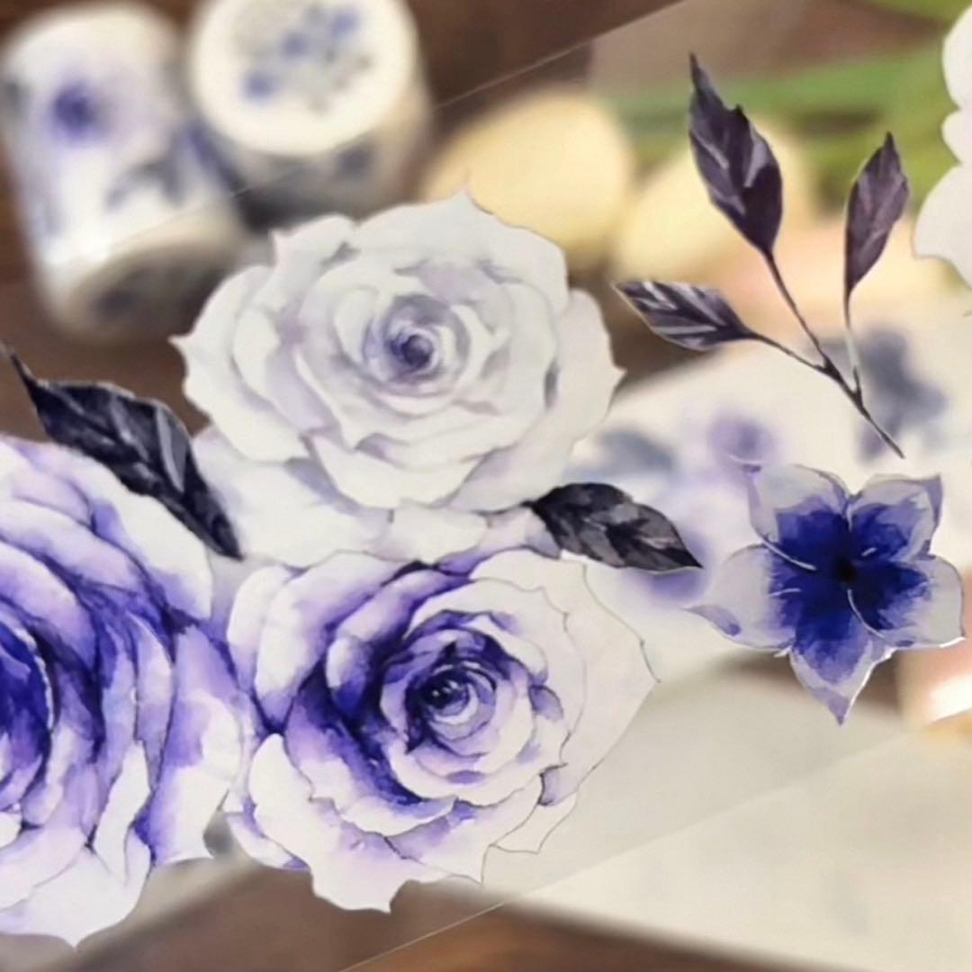 新品　凝夜紫シリーズ　PET亮面マスキングテープ　マステ　6m