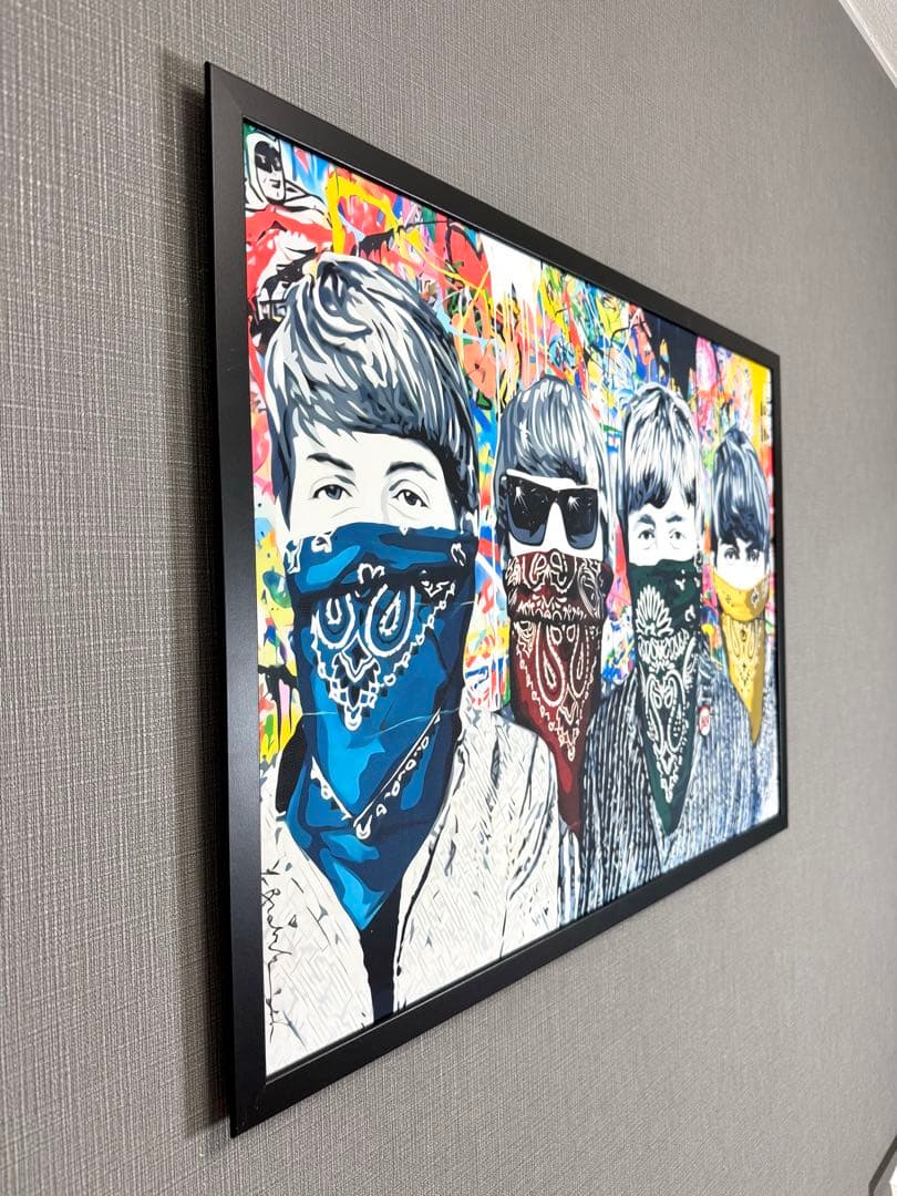 No.167フレーム付きキャンバスアート　ビートルズ　ブレインウォッシュ　絵画