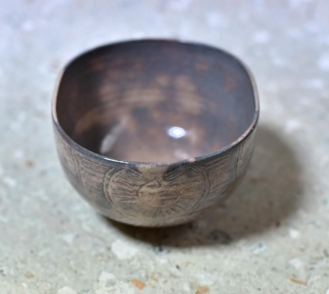 値下げ、萩焼俵茶碗　大野瑞峰造【極上品】お茶道具／共箱