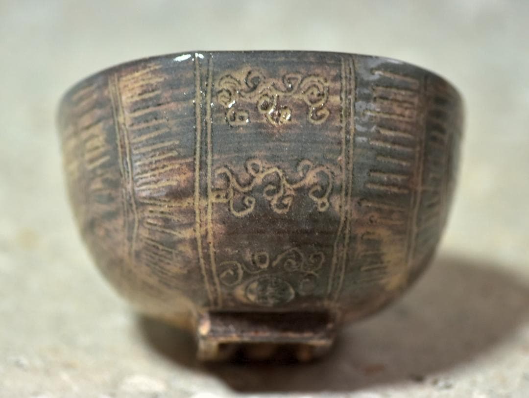 値下げ、萩焼俵茶碗　大野瑞峰造【極上品】お茶道具／共箱