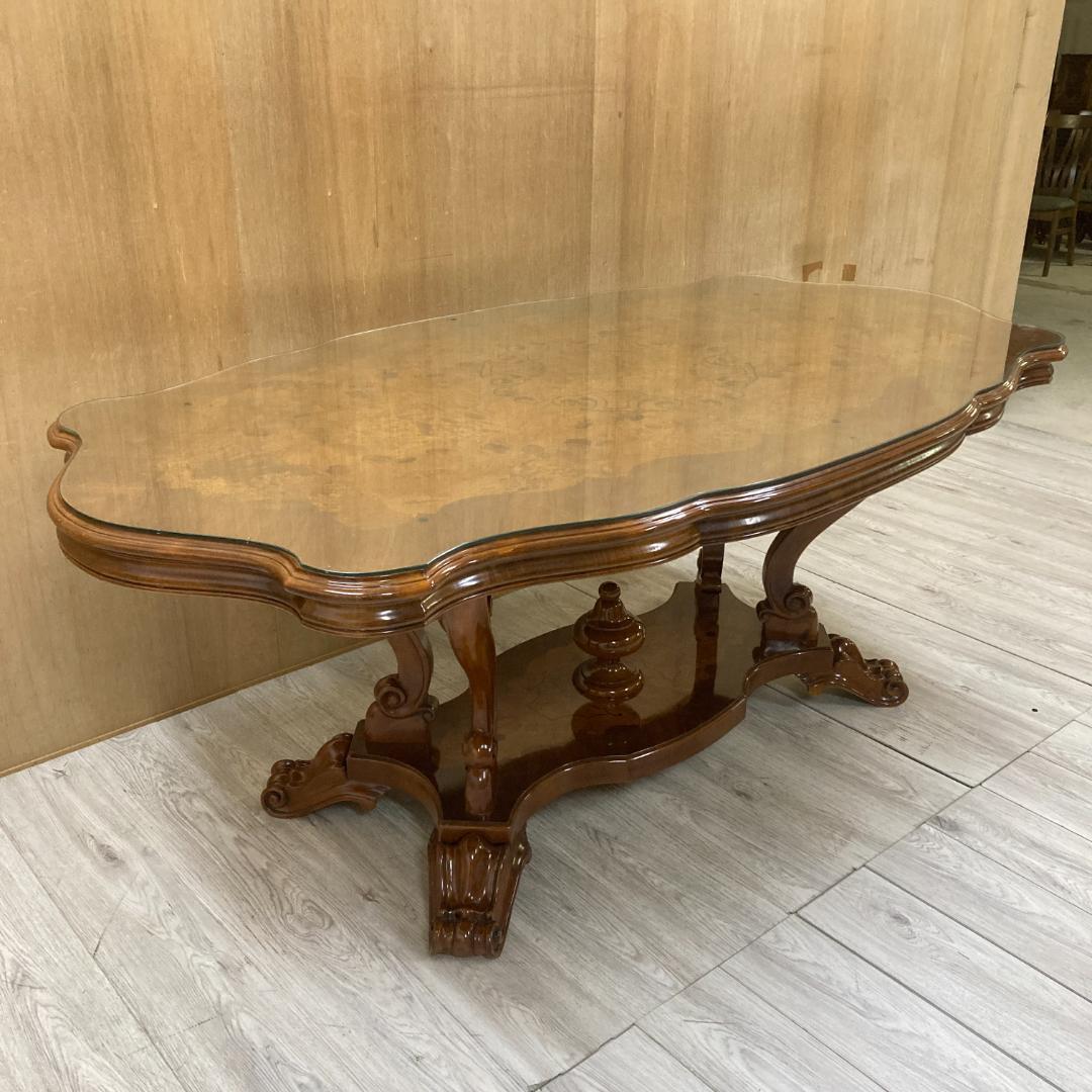 イタリア　象嵌　彫刻　大型ダイニングテーブル　200ｃｍ