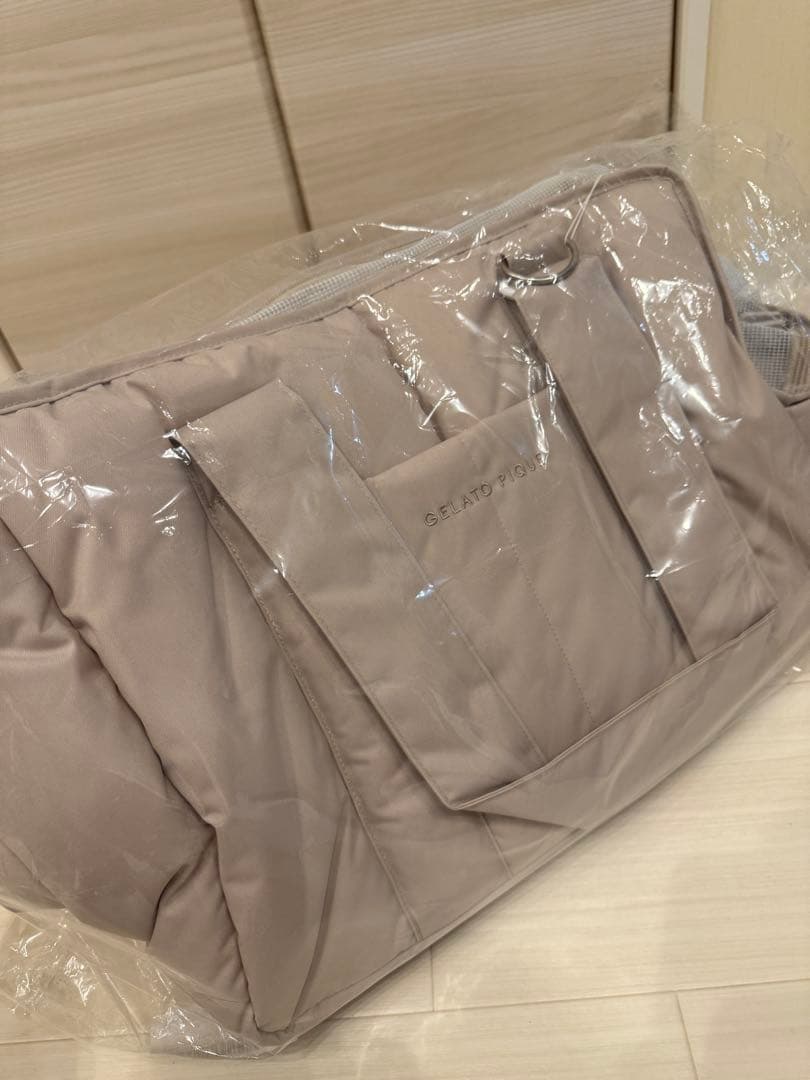 ジェラートピケ キルティングキャリーバック ベージュ