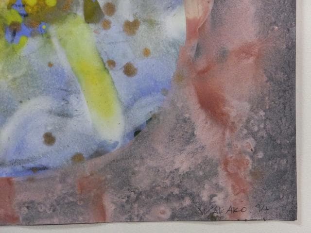 現代美術　山本和香子　直筆サイン『かげろう』ペーパーにグァッシュ 0603G