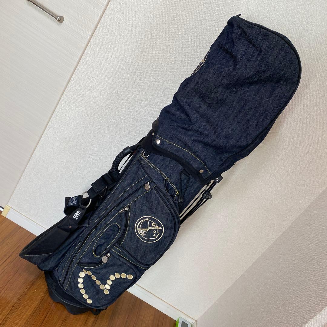エヴィス　デニム キャディバッグ スタンド機能　グローブ等おまけ付　EVISU