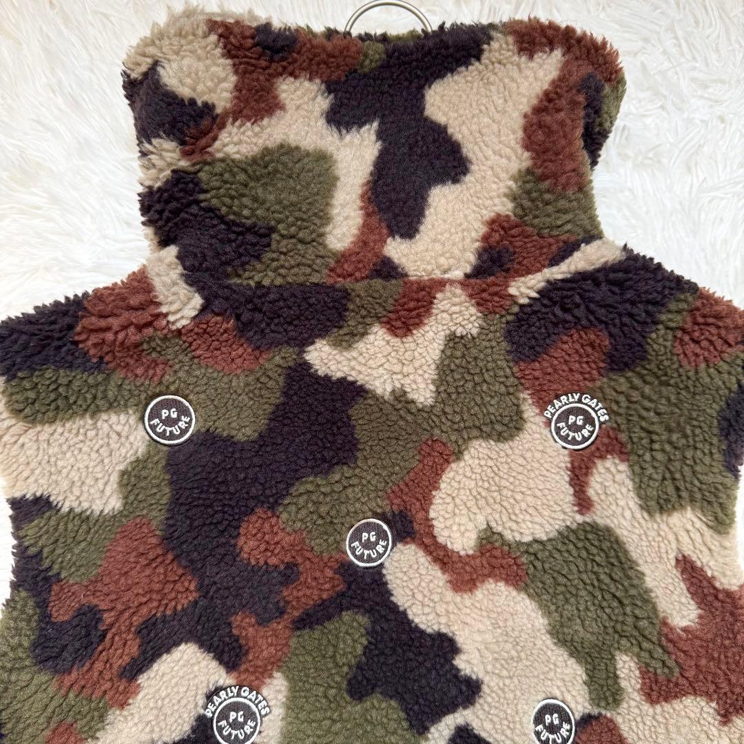 lucky_h67様美品 パーリーゲイツ カモフラ ボアジップアップベスト 近年