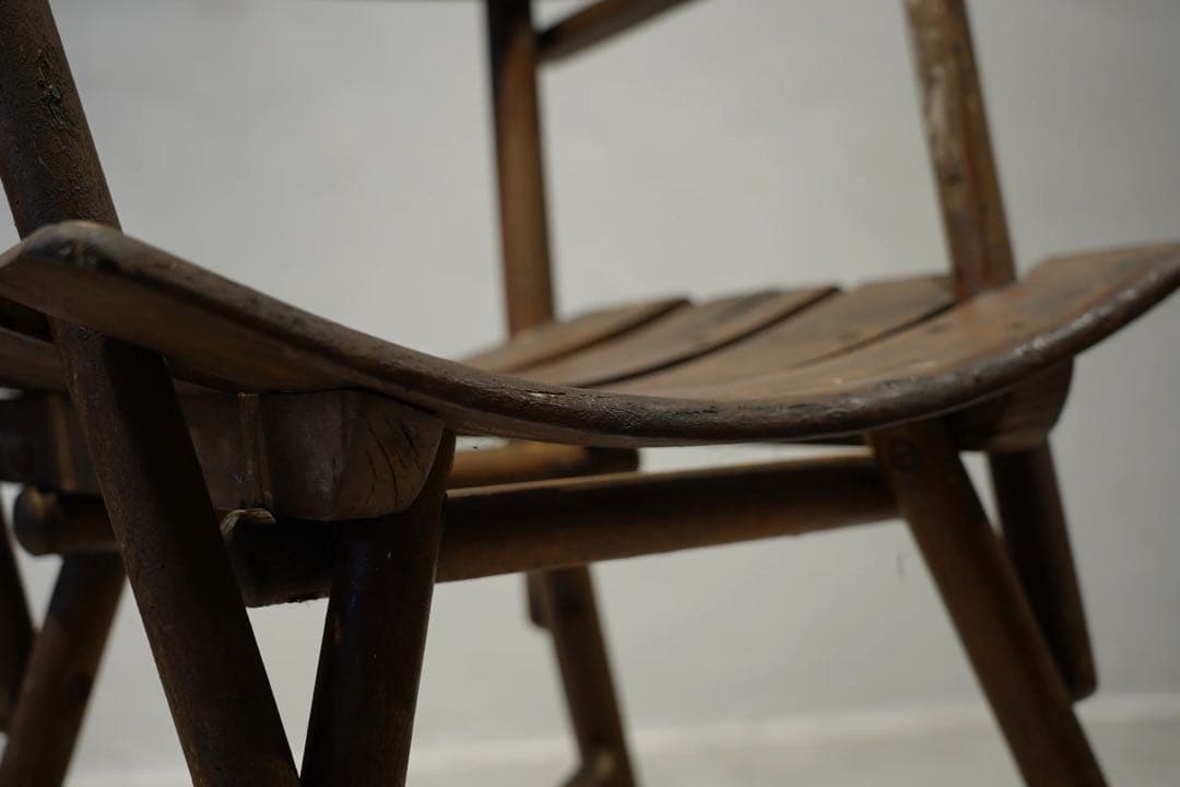 フランスアンティーク　1800年代初期　古木　アームチェア　アート