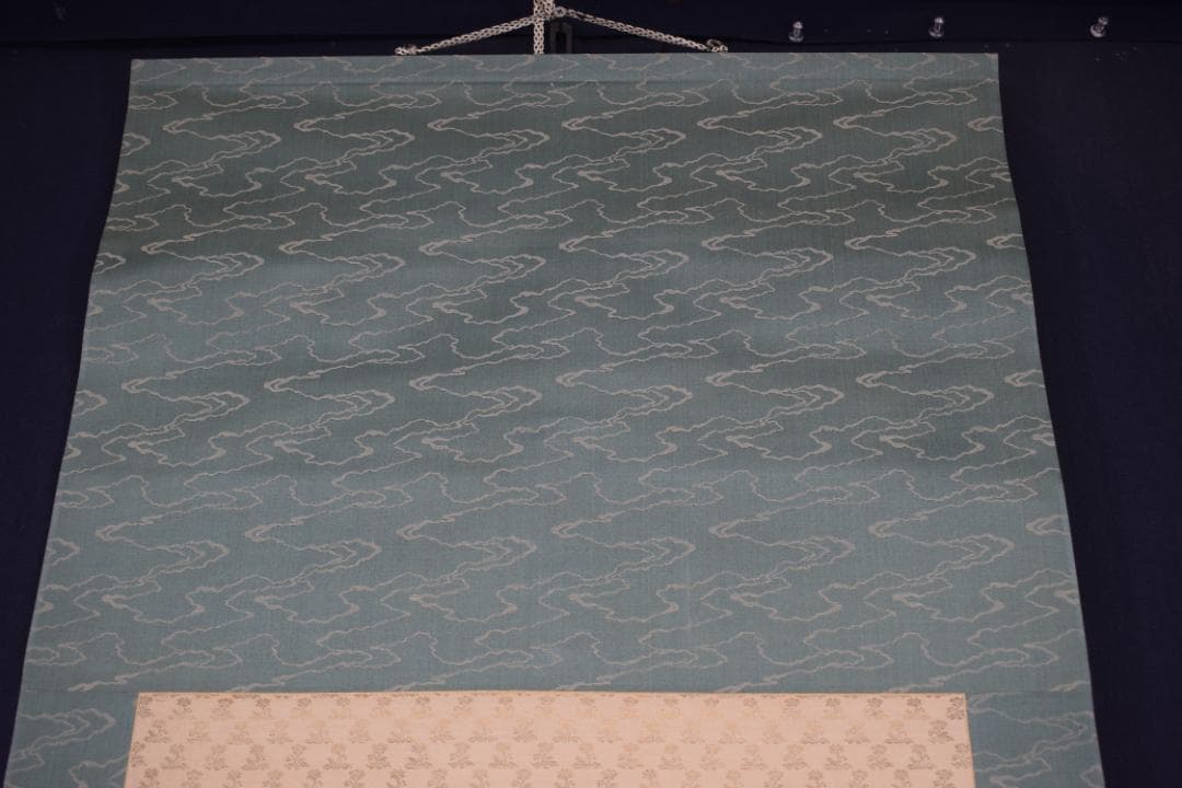 作者不詳/桜花山水画賛/掛軸☆宝船☆Z-380