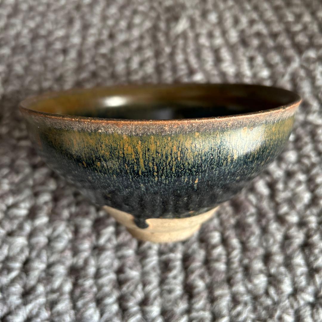 中国骨董 【旧家蔵建窯宗禾目天目兎豪茶碗】 希少貴重 全般的綺麗状態です