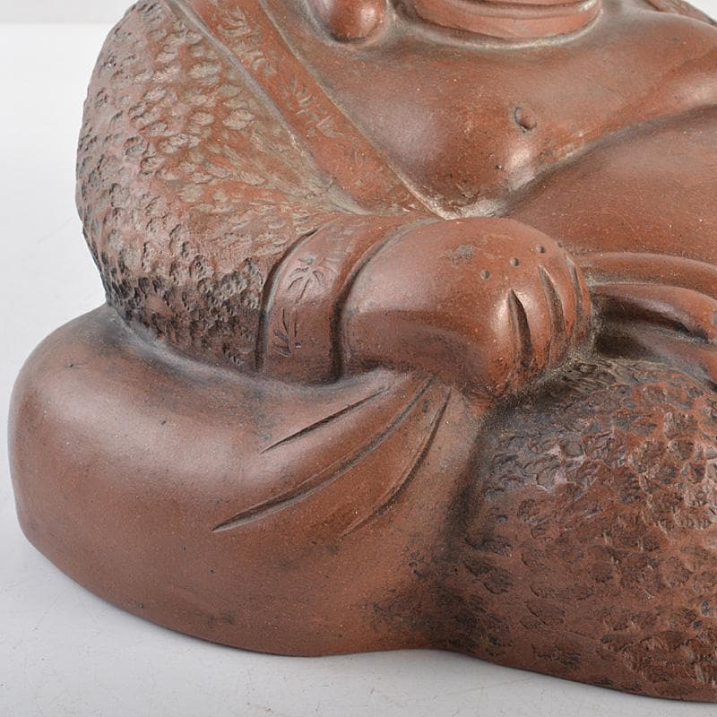 中国　紫砂　朱泥　布袋像　在銘　V　R7033E