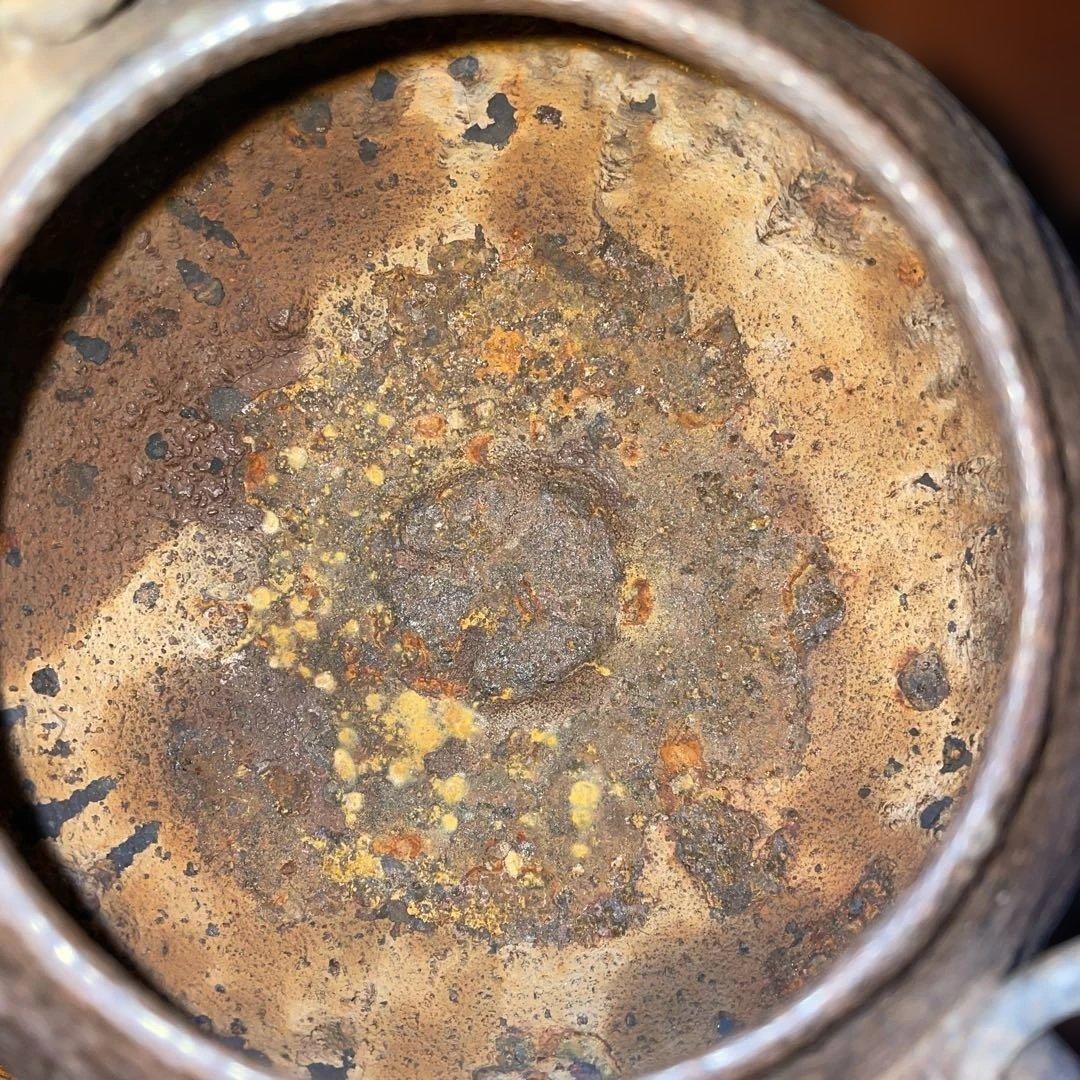 鋳鉄製 花と鳥の彫刻 鉄瓶