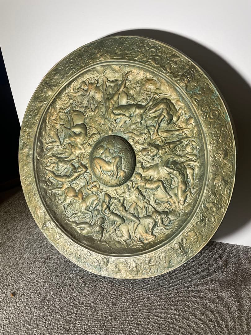 ミケランジェロ 盾 レプリカ ブロンズ調 大型壁掛け美術装飾