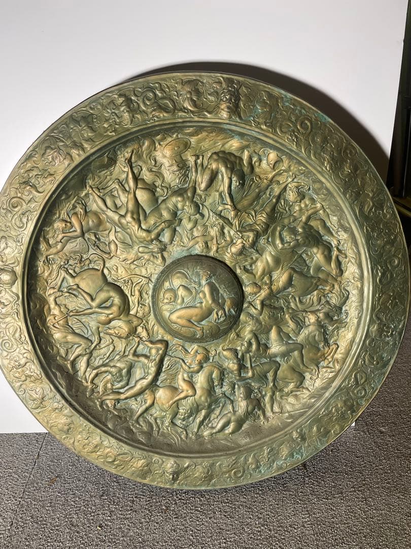 ミケランジェロ 盾 レプリカ ブロンズ調 大型壁掛け美術装飾