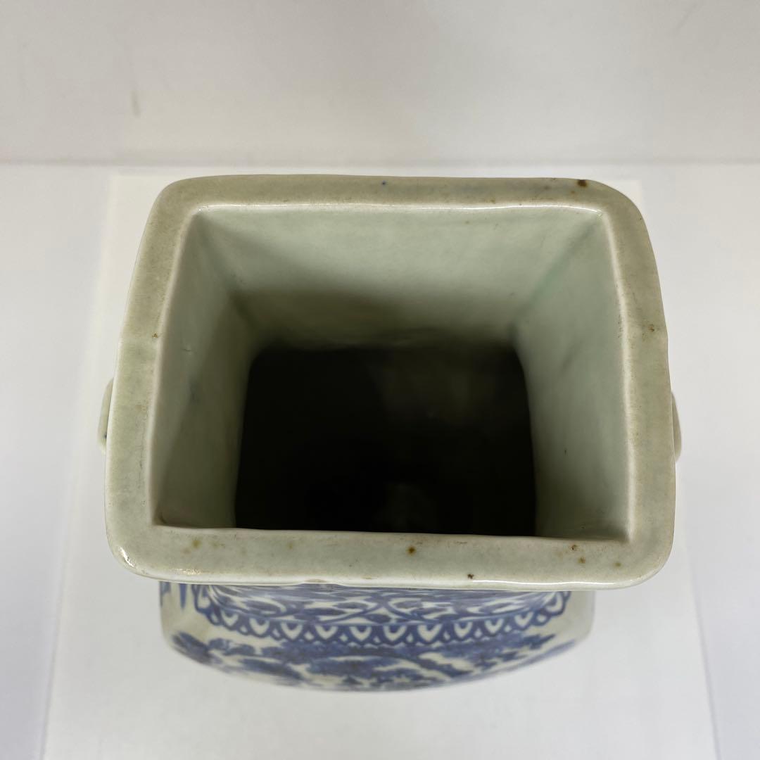 専用　中国美術　青花花瓶　高さ31㎝　タルチ　東さ7-0206①