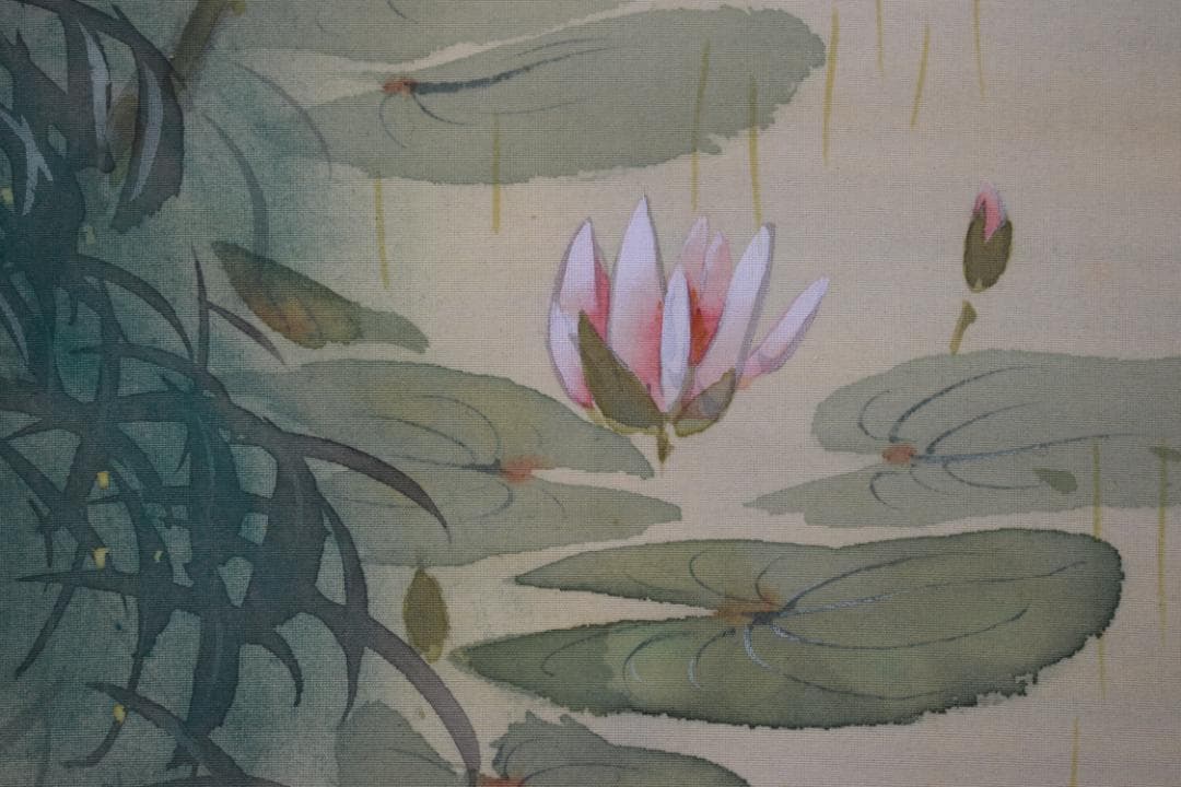 【真作】益田柳外/夏汀カワセミ図/雪中南天図/双幅/掛軸☆宝船☆Z-175