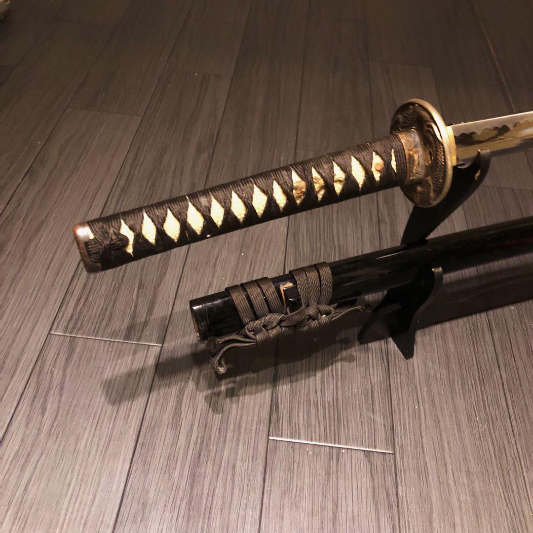 高級模造刀　黒拵え　居合刀　太刀　本格模造刀