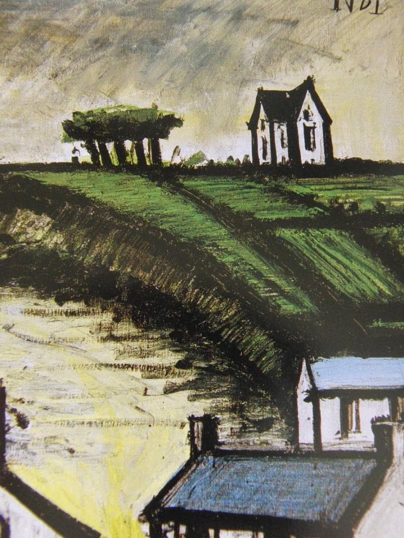 ベルナール・ビュッフェ、【海辺の舟】、希少な額装用画集より、厳選、新品額装