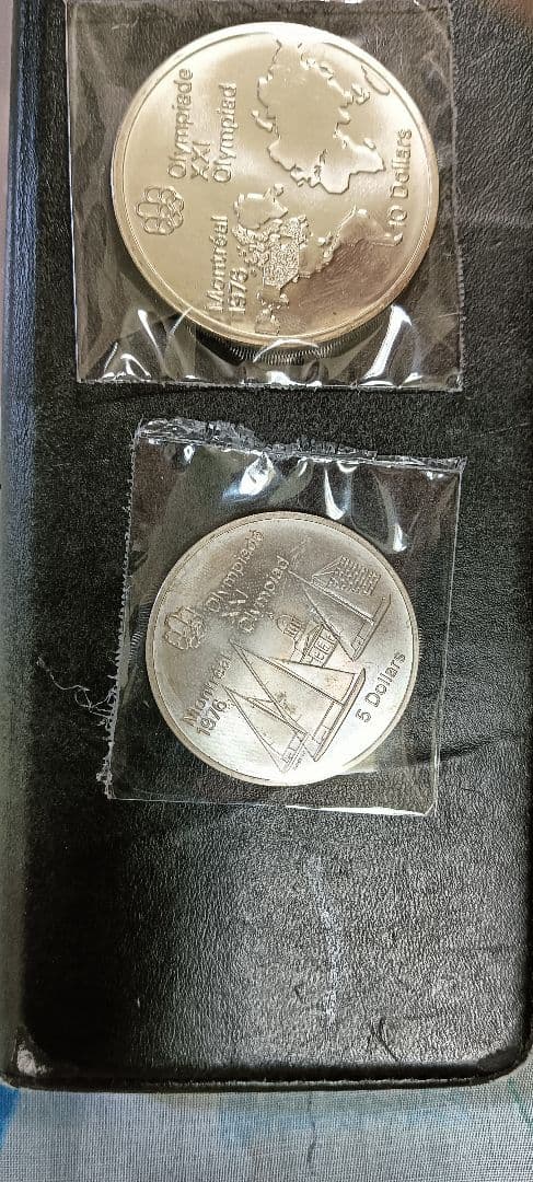 ☆☆モントリオール五輪＄１０ ／＄５銀貨２枚セット☆☆１９７６年