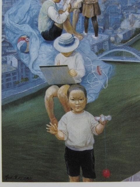 中野淳、【幻視の刻】、希少な額装用画集より、新品額装付