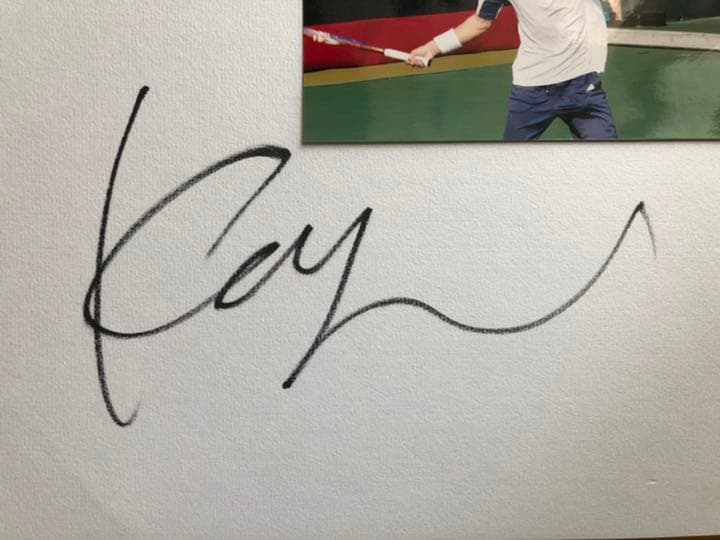 錦織圭選手の直筆サイン色紙（おまけ写真付き）