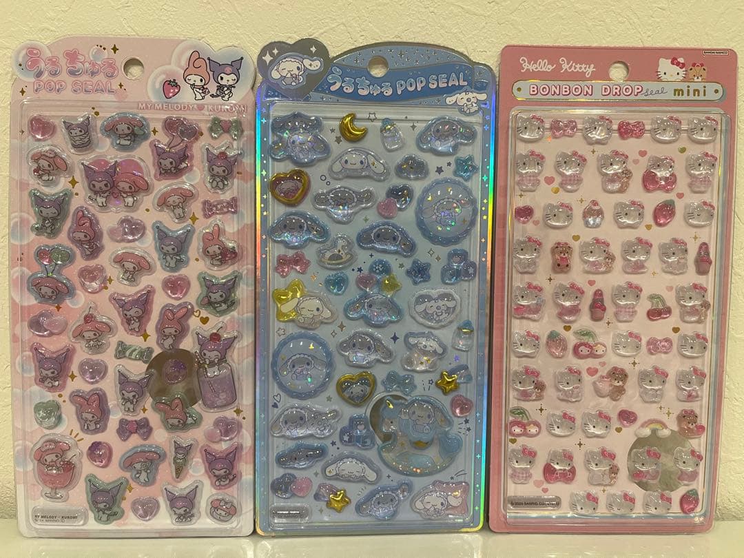 正規品　サンリオ　ボンボンドロップシール　うるちゅるポップシール
