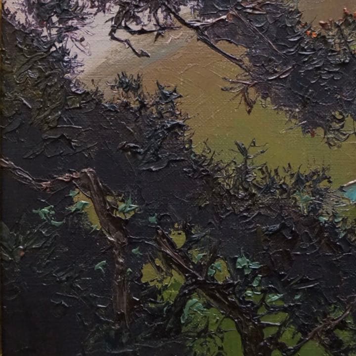 若井繁雄10号油彩画 油絵 絵画 肉筆画 原画 高級額装 アート 風景画 古美術