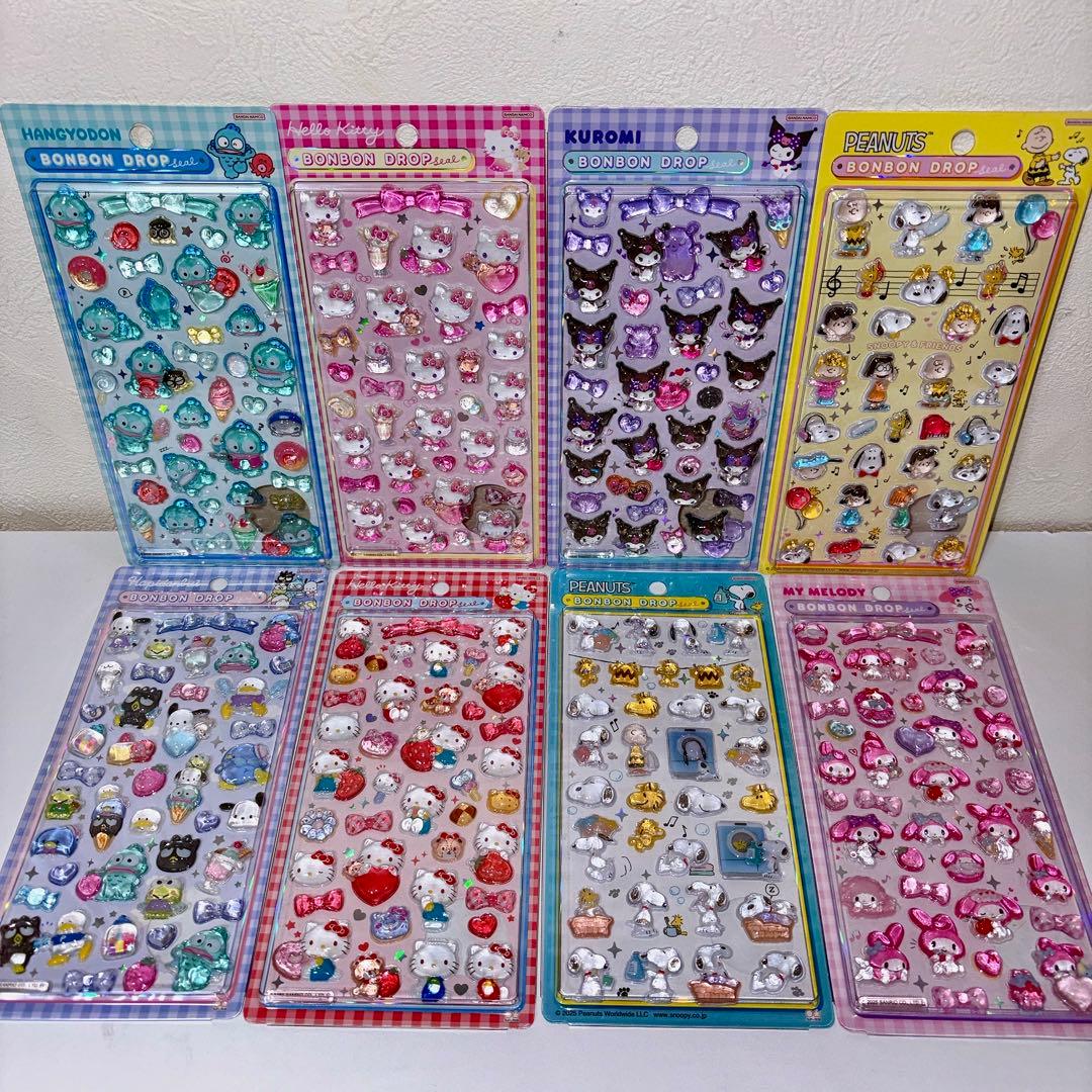 【国内正規品】ボンボンドロップシール 第二弾 サンリオ&スヌーピー 8枚セット