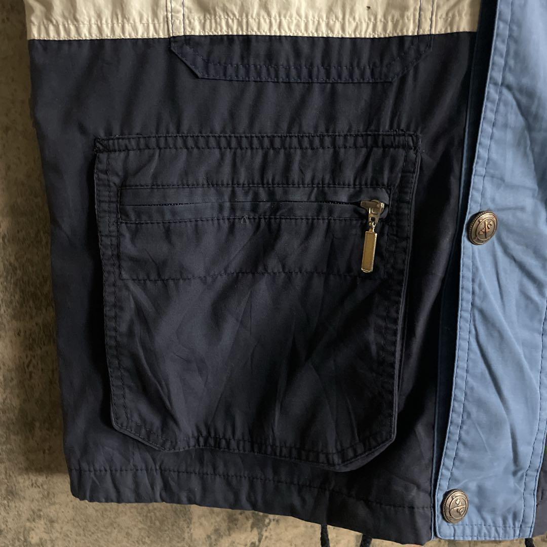 NFL EAGLES 3段ロゴプリントパーカー ×ヴィンテージ バイカラーベスト