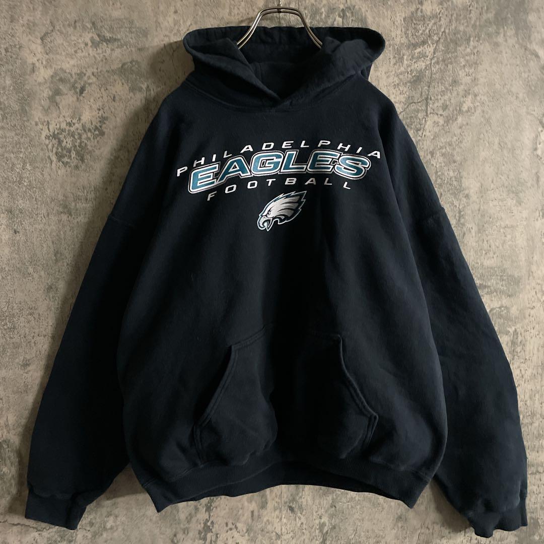 NFL EAGLES 3段ロゴプリントパーカー ×ヴィンテージ バイカラーベスト