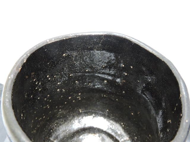 道八作　黒筒茶碗　保存箱有　M１３１２