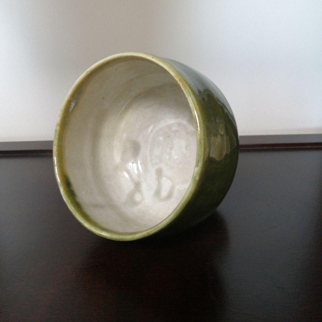 河井寛次郎　緑釉碗　紅葩識箱