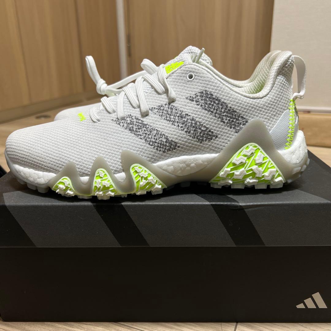 【新品未使用】adidas コードカオス ゴルフシューズホワイト/グレー/ライム