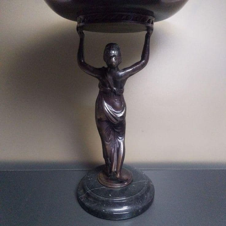 ◎西洋アンティーク ブロンズ像 (小物入れ) 置物 ミッドセンチュリー