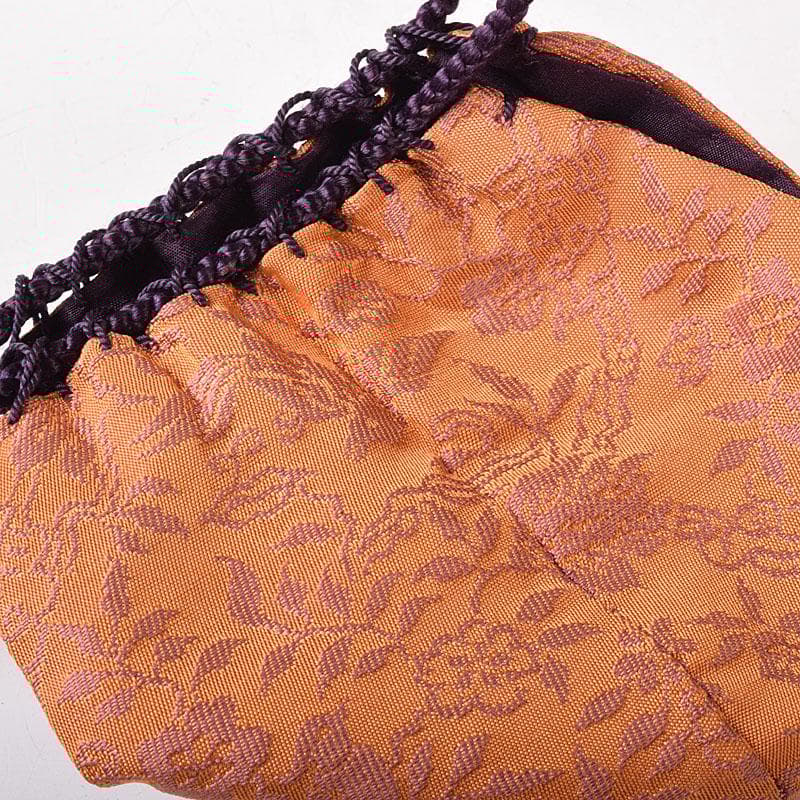 茶道具　備前焼　小西陶古作　茶入　正絹古代名物裂仕覆付　共箱　V　7637