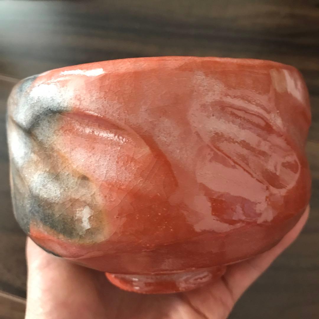 赤楽茶碗 松楽造 銘 「松風」前大徳寺高橋悦道共箱裏書付