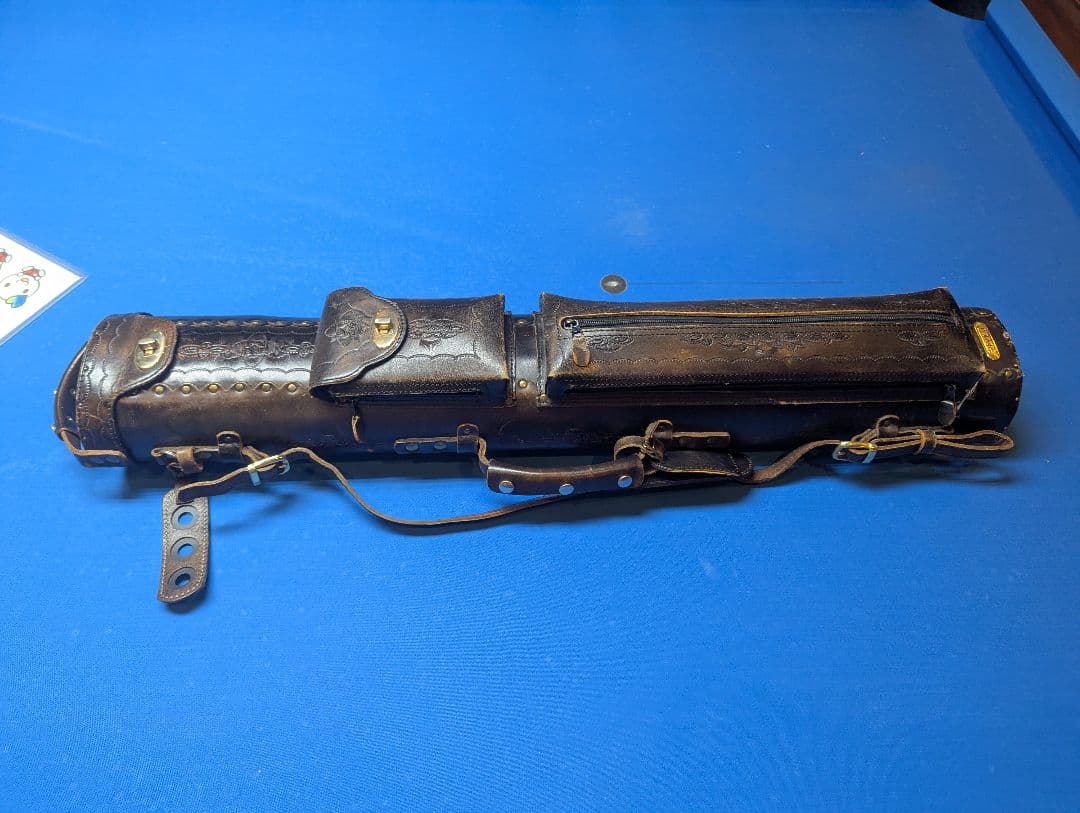 インストロークビリヤードキューケース ダークブラウン レザー