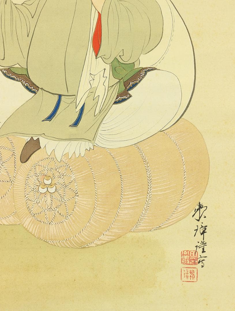 田中頼璋 1866-1940 島根 川端玉章師事「大黒天」掛軸 肉筆 絹本