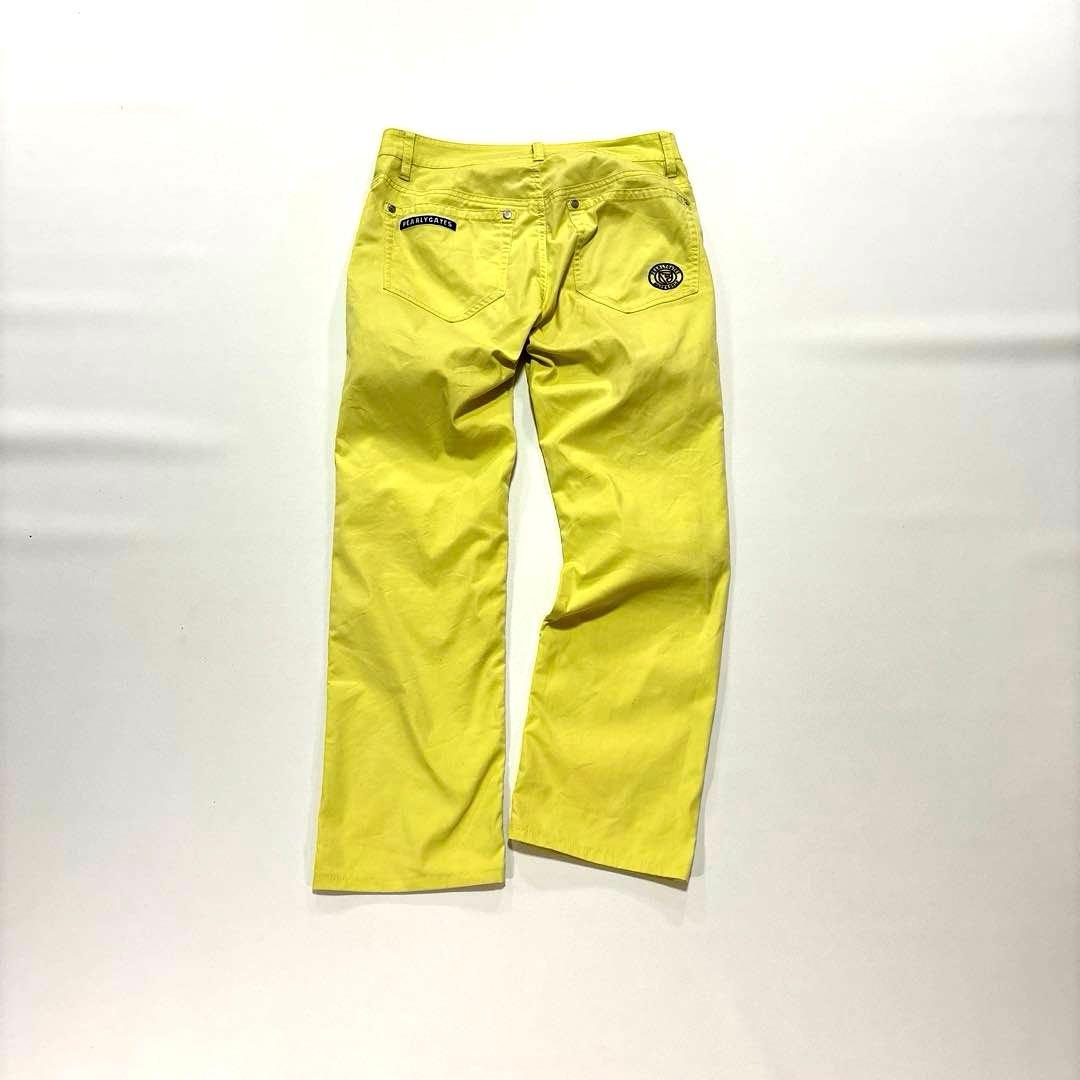 パーリーゲイツ　0/S ロングパンツ　イエロー系　バックロゴ　春夏　レディース