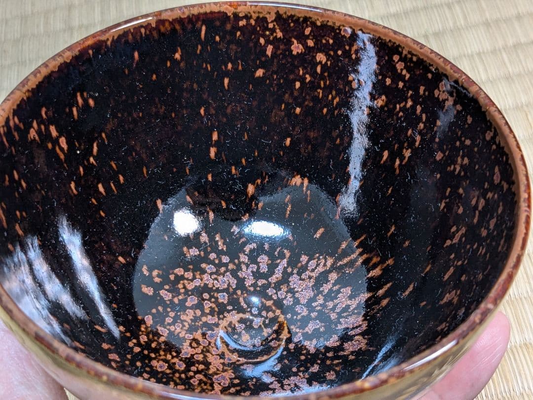 【上作】色絵古渡水波に老松画茶碗　清閑寺窯　杉田祥平　京焼