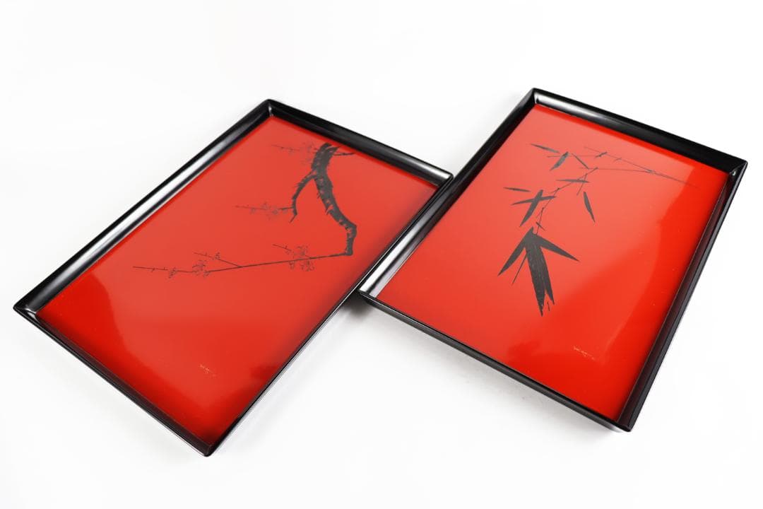 茶道具 輪島塗 今古菁峰 図替わり 盆 卓上膳 彫銘有