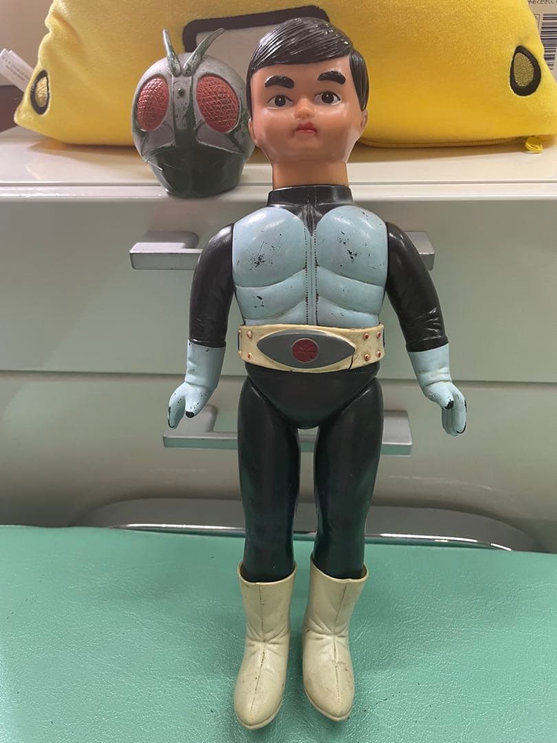 希少　仮面ライダー1号　ソフビ　面取れ　マフラー無し　当時物