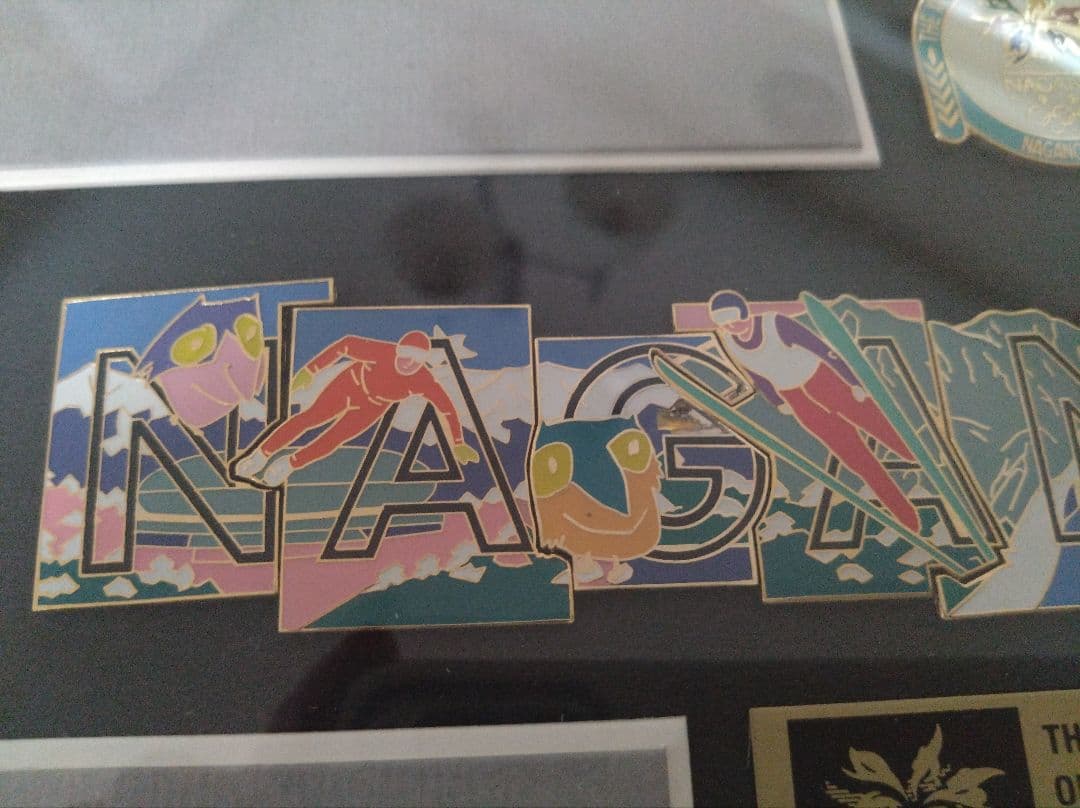 【限定品】長野オリンピック 額入りピンバッジ シリアルナンバー入り